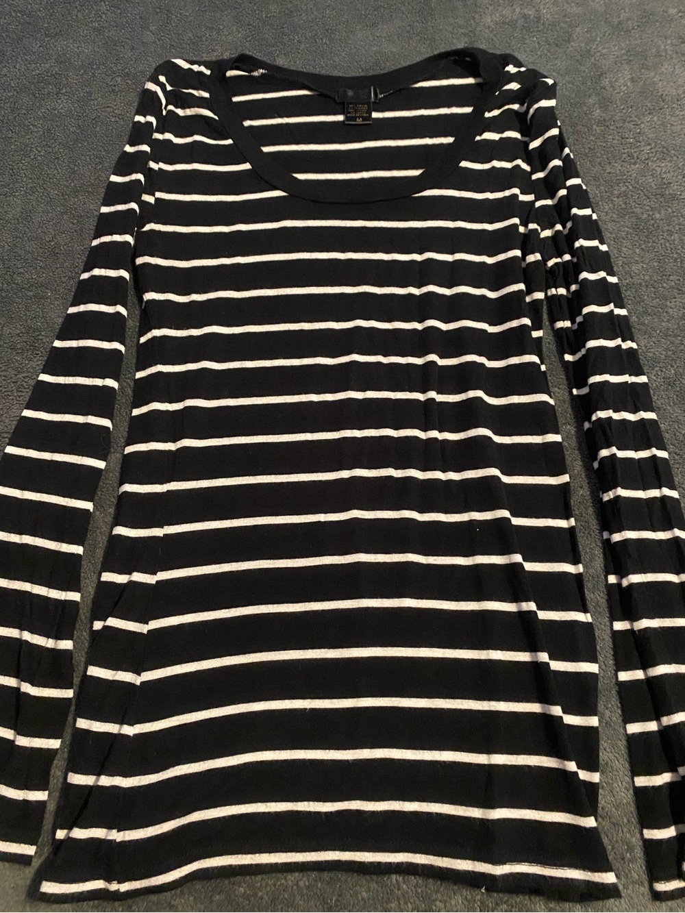 Striped Black & White Long Sleeve Tee